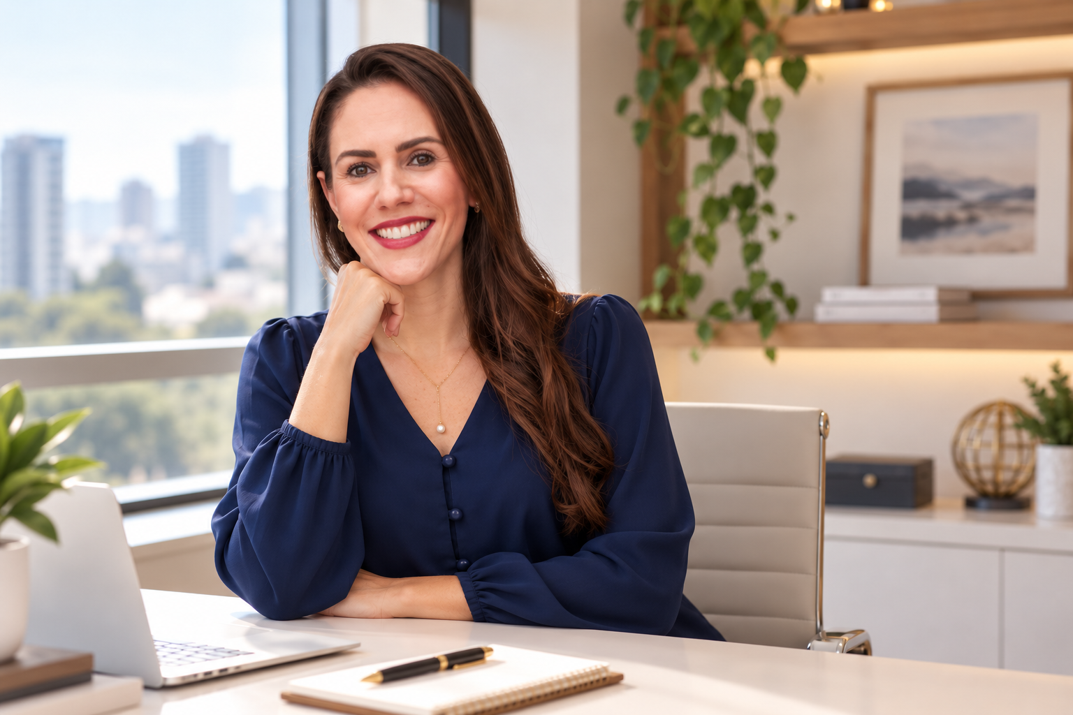 Fernanda em seu escritório